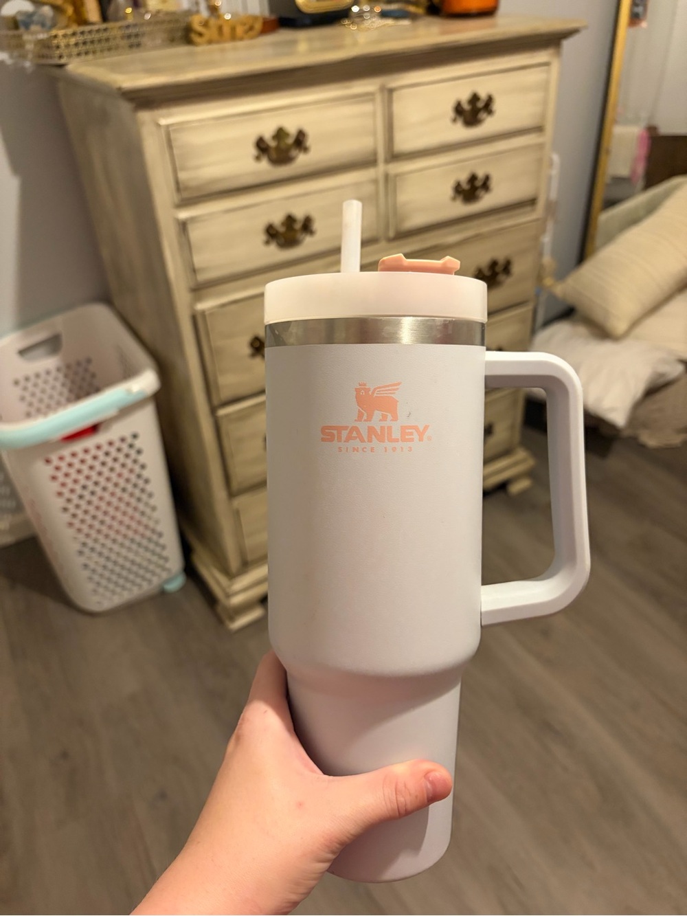 Stanley Pale Pink Insulated Travel Tumbler with Handle
